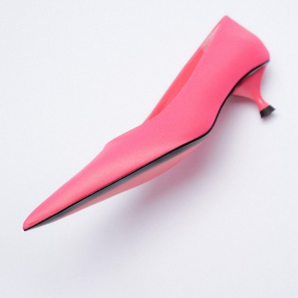 ZARA SATIN EFFECT POINTED TOE HEELS - fuchsia - Picture 11 of 17
